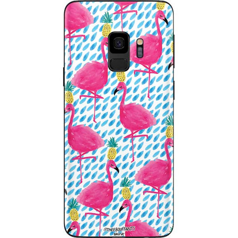Bouffants and Broken Hearts Party Flamingos Galaxy S9 Skin